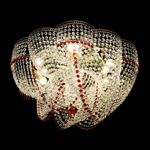 Люстра Есения красная в Симферополе Гусь Хрустальный