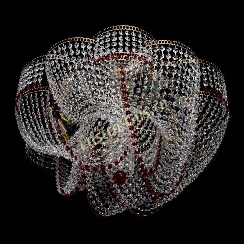 Люстра Есения красная в Симферополе Гусь Хрустальный