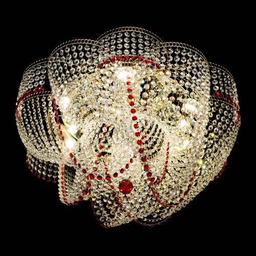 Люстра Есения красная в Симферополе Гусь Хрустальный