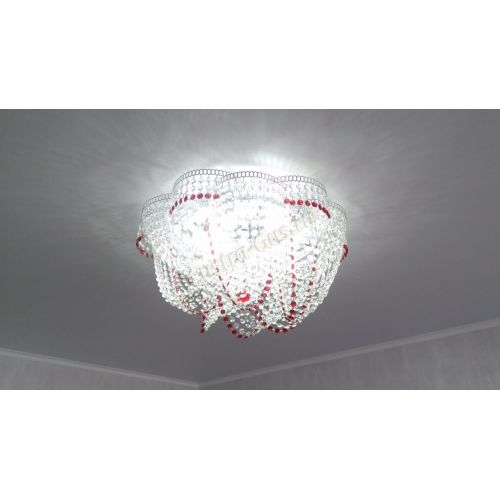 Люстра Есения красная в Симферополе Гусь Хрустальный