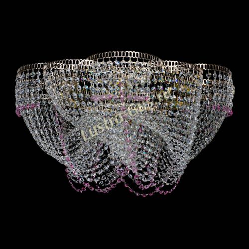 Люстра Есения розовая в Симферополе Гусь Хрустальный