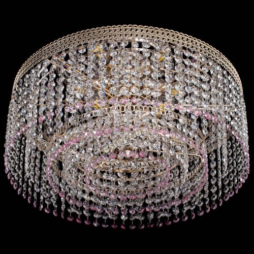 Люстра Флоренция капель оптикон розовая в Симферополе Гусь Хрустальный