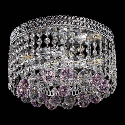 Люстра Флоренция шар №2 розовая в Симферополе Гусь Хрустальный