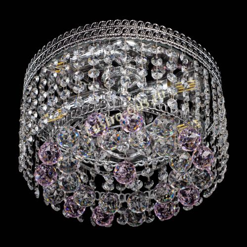 Люстра Флоренция шар №2 розовая в Симферополе Гусь Хрустальный