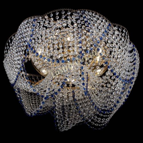 Люстра Галактика №4 синяя в Симферополе Гусь Хрустальный