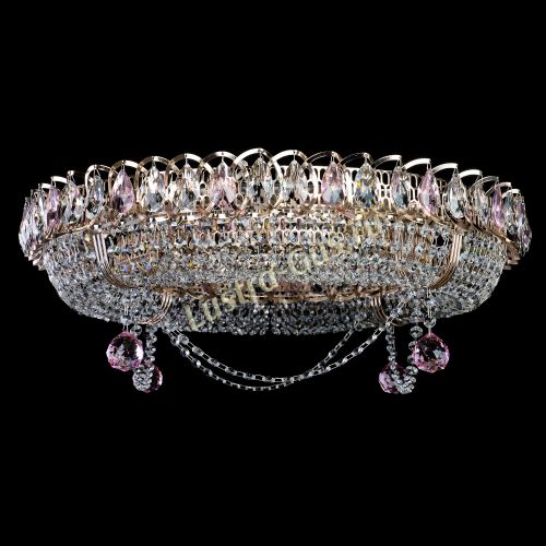 Люстра Глория №1 розовая в Симферополе Гусь Хрустальный