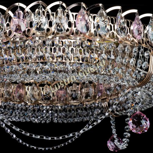 Люстра Глория №1 розовая в Симферополе Гусь Хрустальный