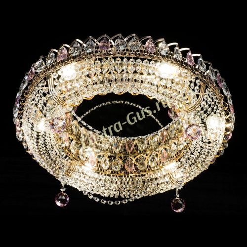 Люстра Глория №1 розовая в Симферополе Гусь Хрустальный