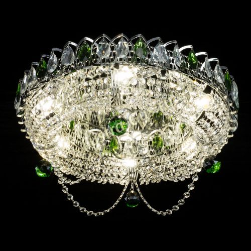 Люстра Глория №1 зеленая в Симферополе Гусь Хрустальный