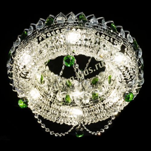 Люстра Глория №1 зеленая в Симферополе Гусь Хрустальный