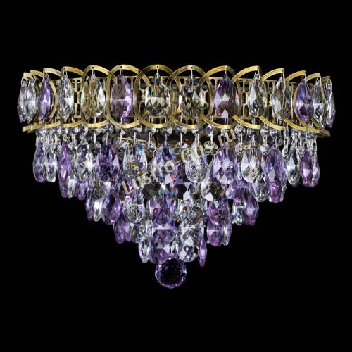 Люстра Грация №1 под бронзу фиолетовая в Симферополе Гусь Хрустальный