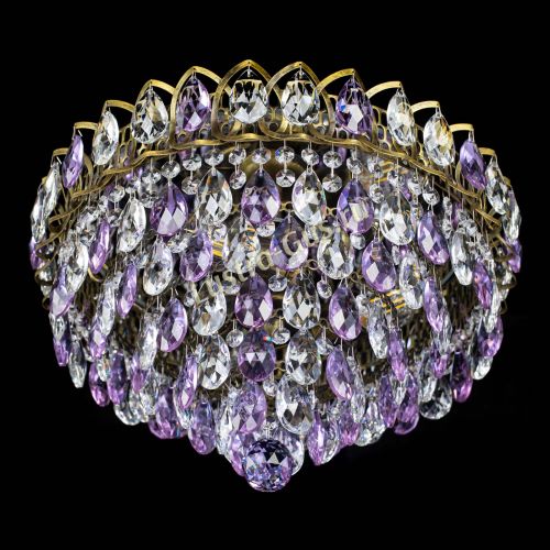 Люстра Грация №1 под бронзу фиолетовая в Симферополе Гусь Хрустальный