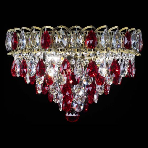 Люстра Грация №1 под бронзу красная в Симферополе Гусь Хрустальный