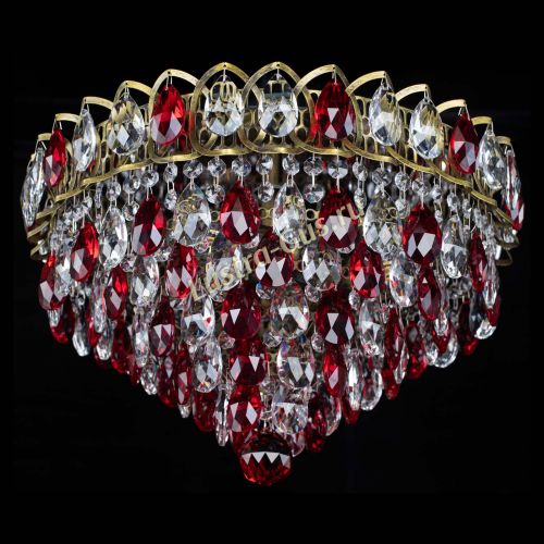 Люстра Грация №1 под бронзу красная в Симферополе Гусь Хрустальный