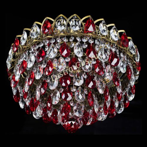 Люстра Грация №1 под бронзу красная в Симферополе Гусь Хрустальный