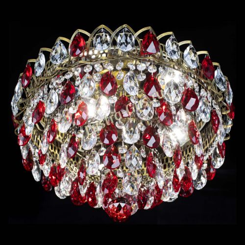 Люстра Грация №1 под бронзу красная в Симферополе Гусь Хрустальный