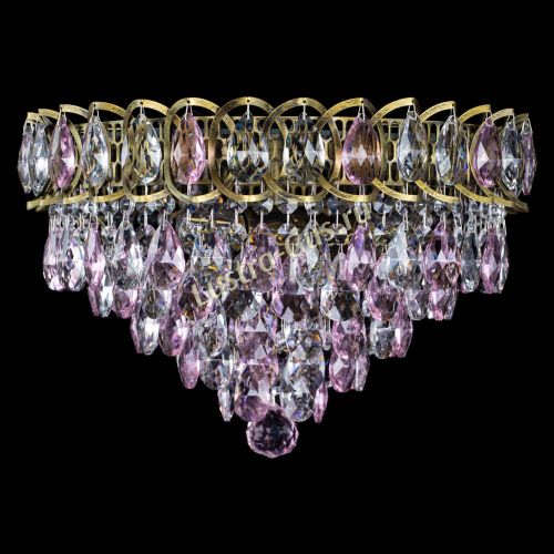 Люстра Грация №1 под бронзу розовая в Симферополе Гусь Хрустальный