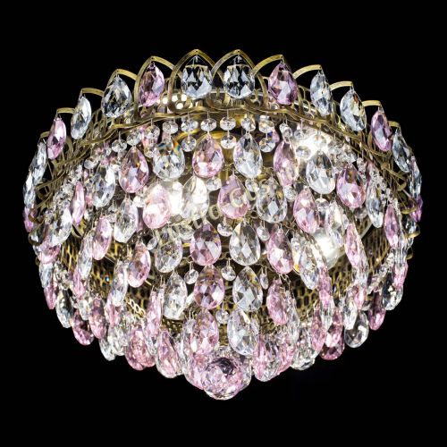 Люстра Грация №1 под бронзу розовая в Симферополе Гусь Хрустальный