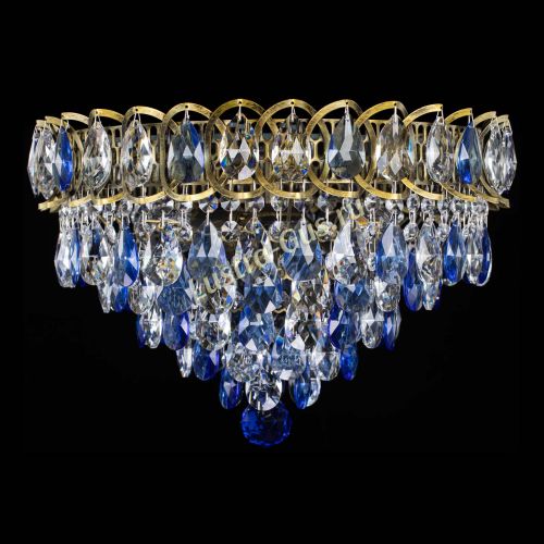 Люстра Грация №1 под бронзу синяя в Симферополе Гусь Хрустальный