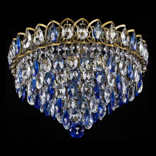 Люстра Грация №1 под бронзу синяя в Симферополе Гусь Хрустальный