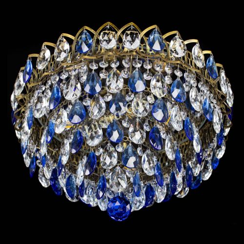 Люстра Грация №1 под бронзу синяя в Симферополе Гусь Хрустальный