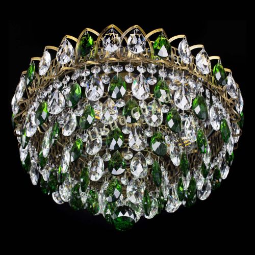 Люстра Грация №1 под бронзу зеленая в Симферополе Гусь Хрустальный