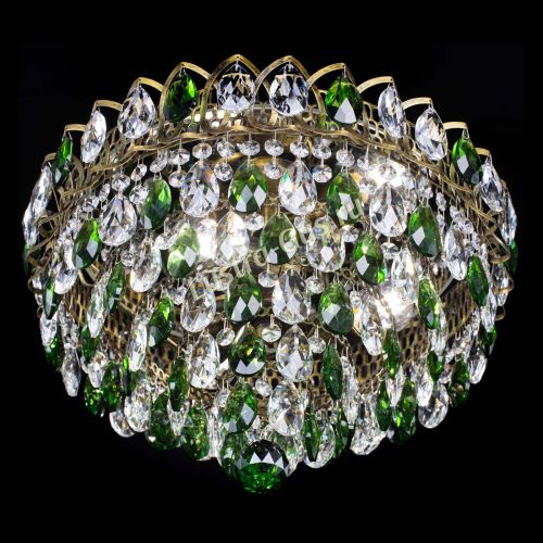 Люстра Грация №1 под бронзу зеленая в Симферополе Гусь Хрустальный