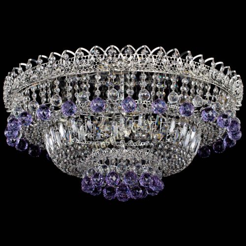 Люстра Хрустальный каскад №3 Шар фиолетовая в Симферополе Гусь Хрустальный