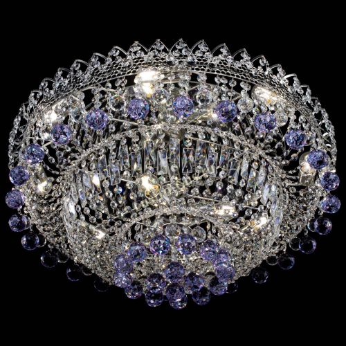 Люстра Хрустальный каскад №3 Шар фиолетовая в Симферополе Гусь Хрустальный