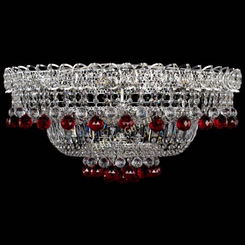 Люстра Хрустальный каскад №3 Шар красная в Симферополе Гусь Хрустальный