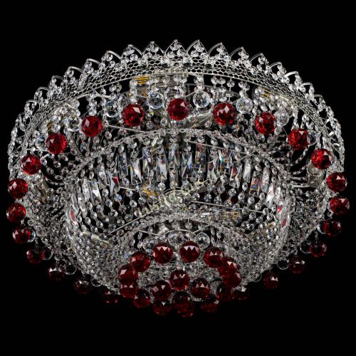 Люстра Хрустальный каскад №3 Шар красная в Симферополе Гусь Хрустальный