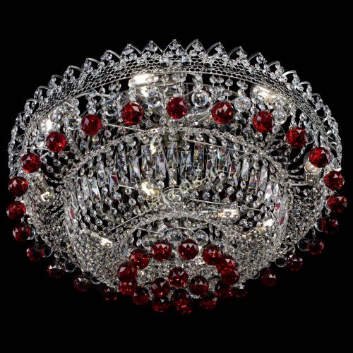 Люстра Хрустальный каскад №3 Шар красная в Симферополе Гусь Хрустальный