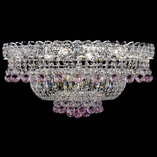 Люстра Хрустальный каскад №3 Шар розовая в Симферополе Гусь Хрустальный