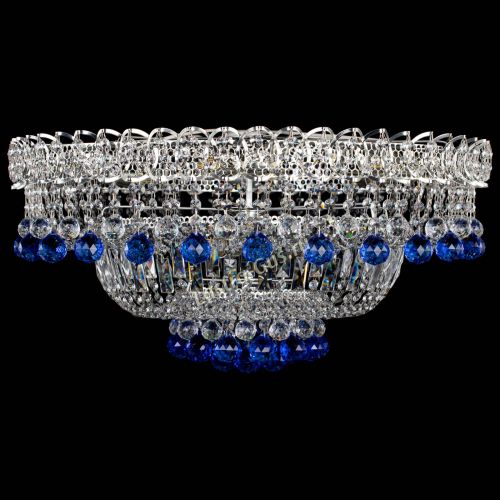 Люстра Хрустальный каскад №3 Шар синяя в Симферополе Гусь Хрустальный