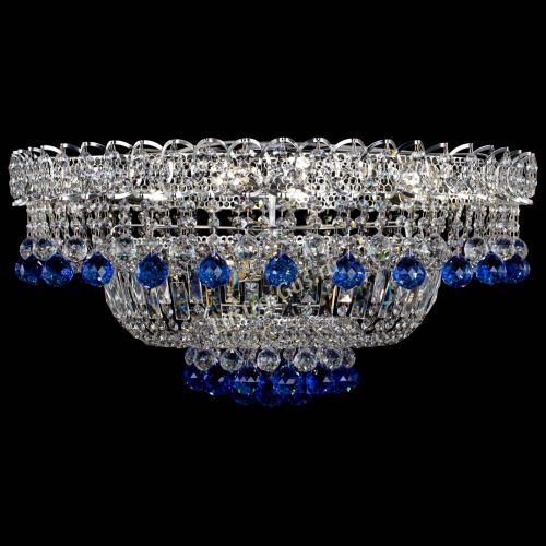 Люстра Хрустальный каскад №3 Шар синяя в Симферополе Гусь Хрустальный