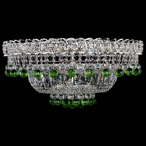 Люстра Хрустальный каскад №3 Шар зеленая в Симферополе Гусь Хрустальный