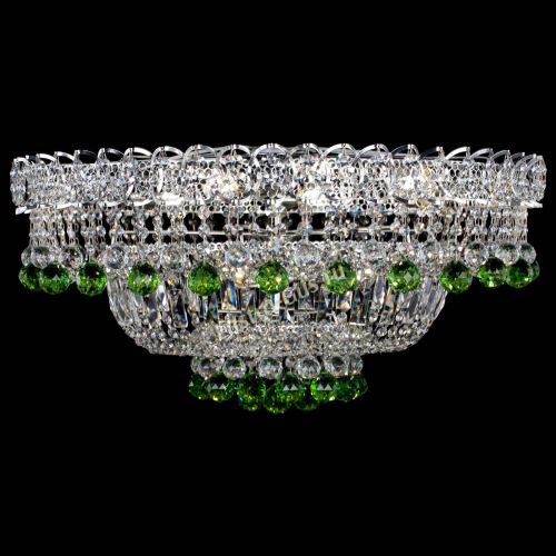 Люстра Хрустальный каскад №3 Шар зеленая в Симферополе Гусь Хрустальный