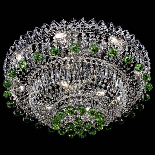 Люстра Хрустальный каскад №3 Шар зеленая в Симферополе Гусь Хрустальный