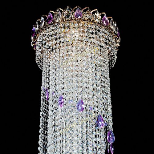 Люстра Хрустальный Каскад №5 фиолетовый в Симферополе Гусь Хрустальный