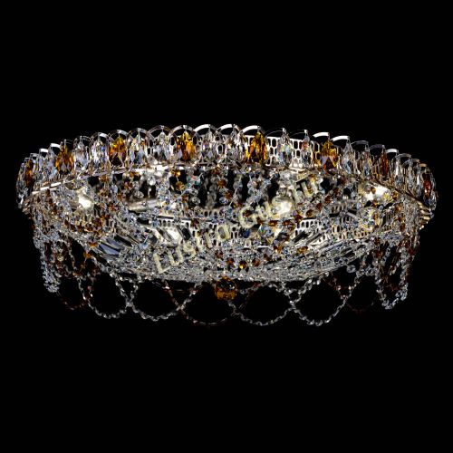 Люстра Каскад Ажур 700 мм чайный в Симферополе Гусь Хрустальный