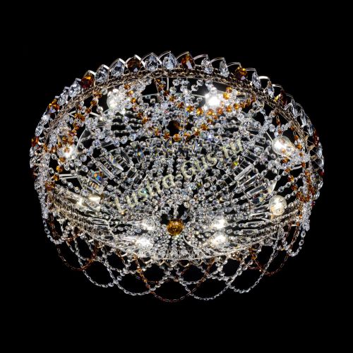 Люстра Каскад Ажур 700 мм чайный в Симферополе Гусь Хрустальный