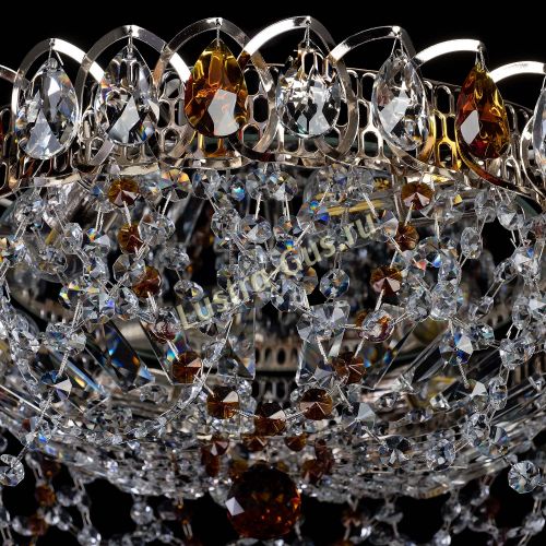 Люстра Хрустальный Каскад Ажур чайный в Симферополе Гусь Хрустальный