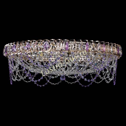 Люстра Каскад Ажур 700 мм фиолетовый в Симферополе Гусь Хрустальный