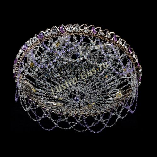 Люстра Каскад Ажур 700 мм фиолетовый в Симферополе Гусь Хрустальный