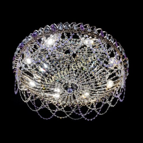 Люстра Каскад Ажур 700 мм фиолетовый в Симферополе Гусь Хрустальный