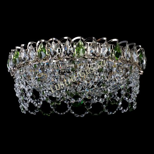 Люстра Хрустальный Каскад Ажур зеленый в Симферополе Гусь Хрустальный