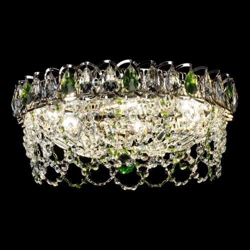 Люстра Хрустальный Каскад Ажур зеленый в Симферополе Гусь Хрустальный