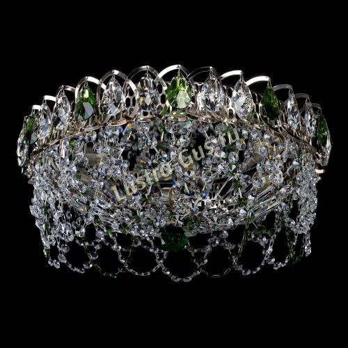 Люстра Хрустальный Каскад Ажур зеленый в Симферополе Гусь Хрустальный
