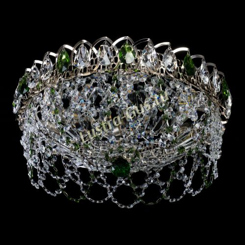 Люстра Хрустальный Каскад Ажур зеленый в Симферополе Гусь Хрустальный