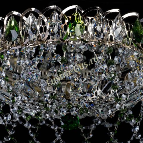 Люстра Хрустальный Каскад Ажур зеленый в Симферополе Гусь Хрустальный